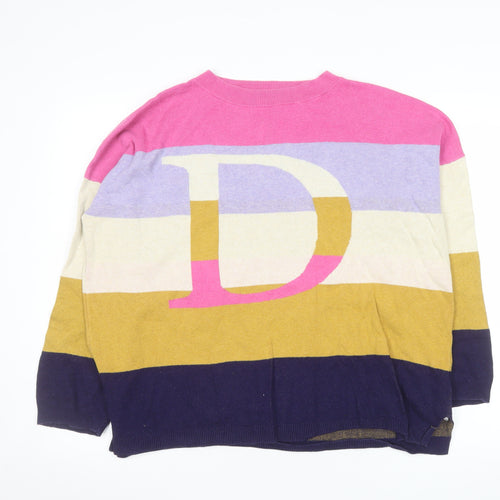 White Stuff Women’s Multicoloured L Striped Crew Neck Cotton Jumper