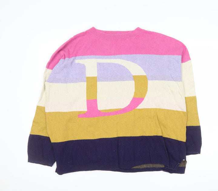 White Stuff Women’s Multicoloured L Striped Crew Neck Cotton Jumper