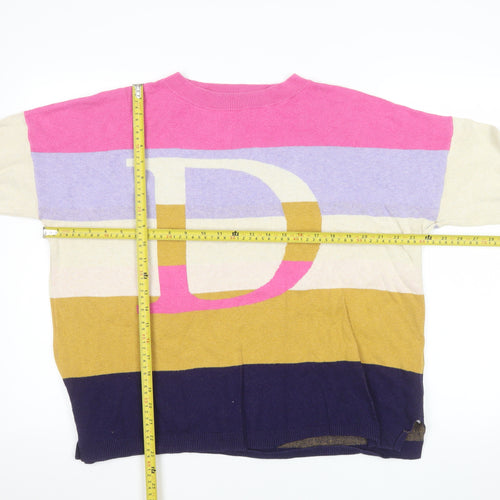 White Stuff Women’s Multicoloured L Striped Crew Neck Cotton Jumper