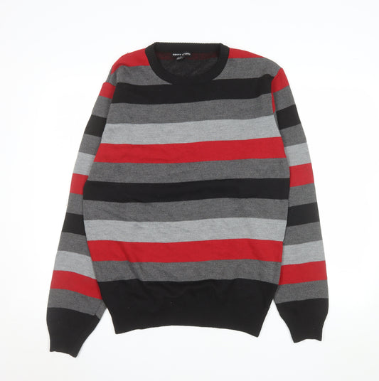 Swiss Cross Men's Multicoloured Striped Pullover Jumper L