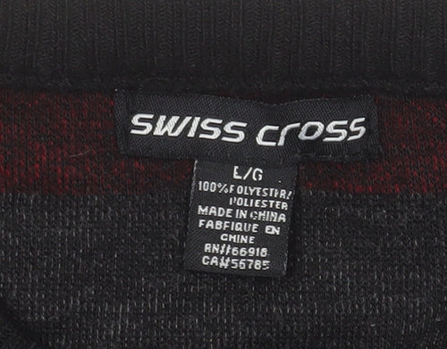 Swiss Cross Men's Multicoloured Striped Pullover Jumper L
