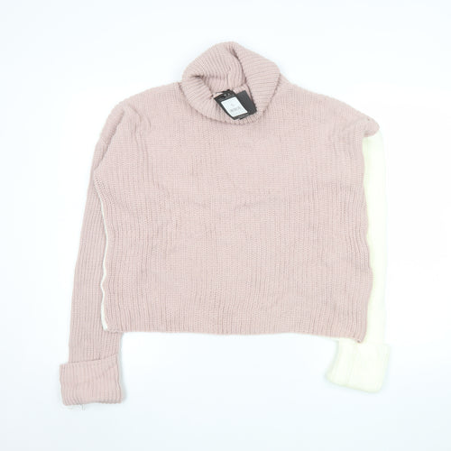 New Look Women's Multicoloured Roll Neck Chunky Knit Jumper Size S
