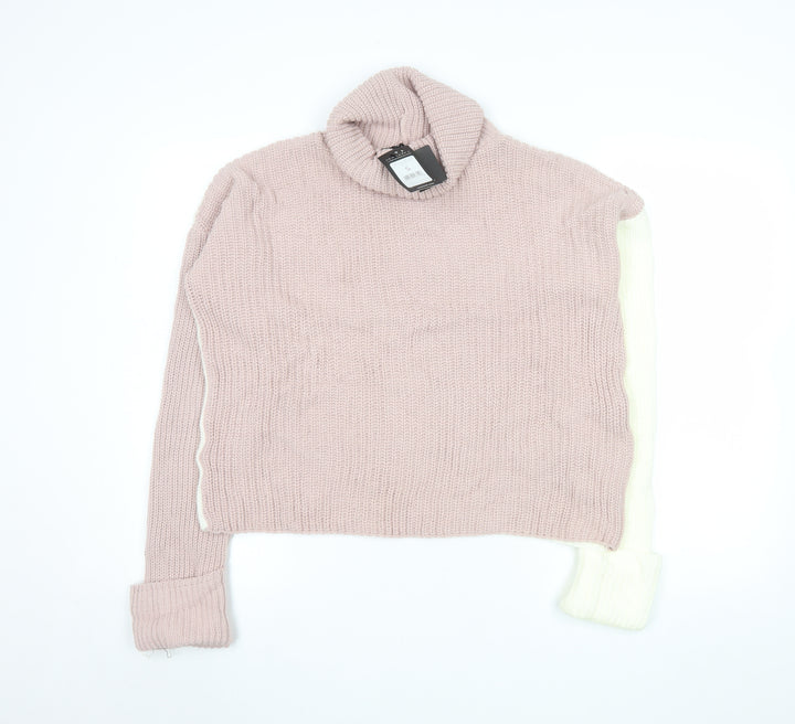 New Look Women's Multicoloured Roll Neck Chunky Knit Jumper Size S
