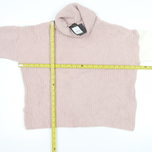 New Look Women's Multicoloured Roll Neck Chunky Knit Jumper Size S