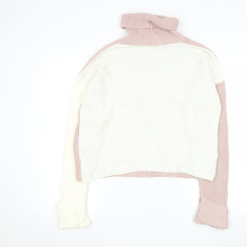 New Look Women's Multicoloured Roll Neck Chunky Knit Jumper Size S