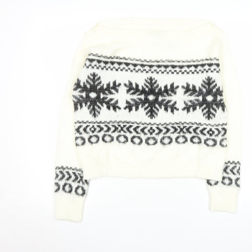 ASOS Women’s Ivory Fair Isle Wool Blend Jumper UK 10