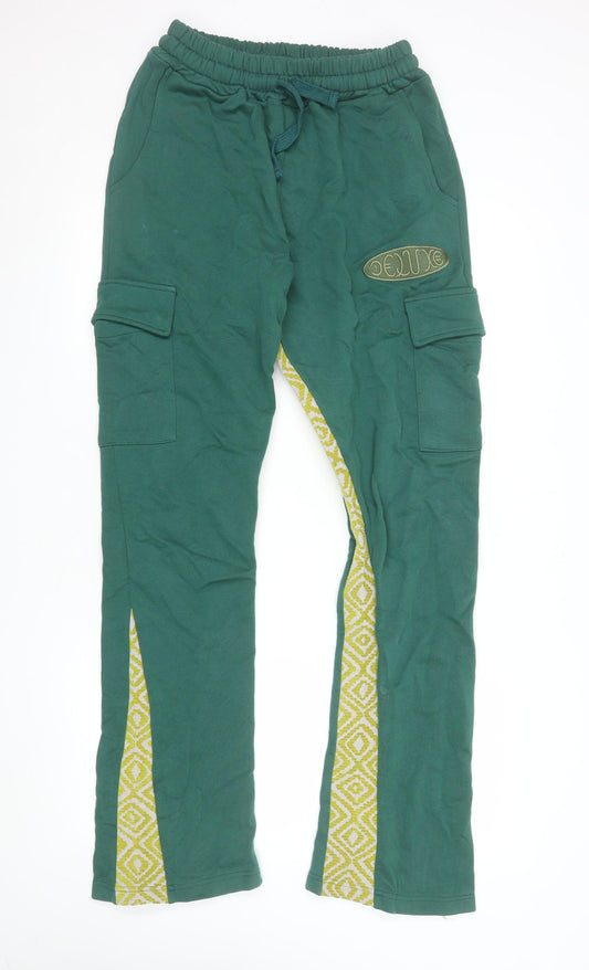 1Deluxe Women’s Green Cargo Trousers Medium Organic Cotton Lined