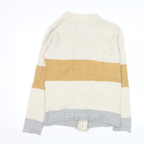 Gypsy & Sons Men’s Beige Cable-Knit Cotton Cardigan Large