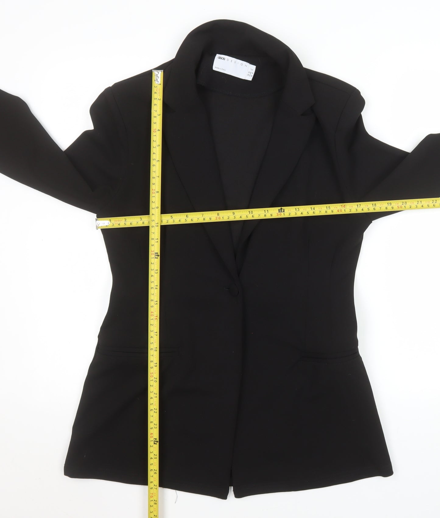 ASOS Design Women's Black Tall Blazer Jacket UK 12 Classic Fit
