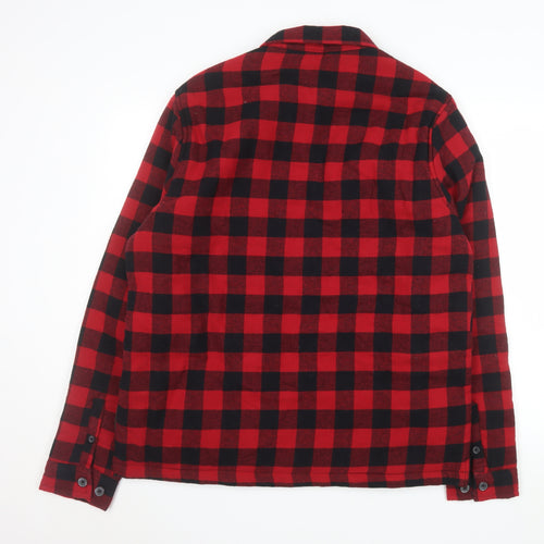 French Connection Men's Red Checked Flannel Jacket L