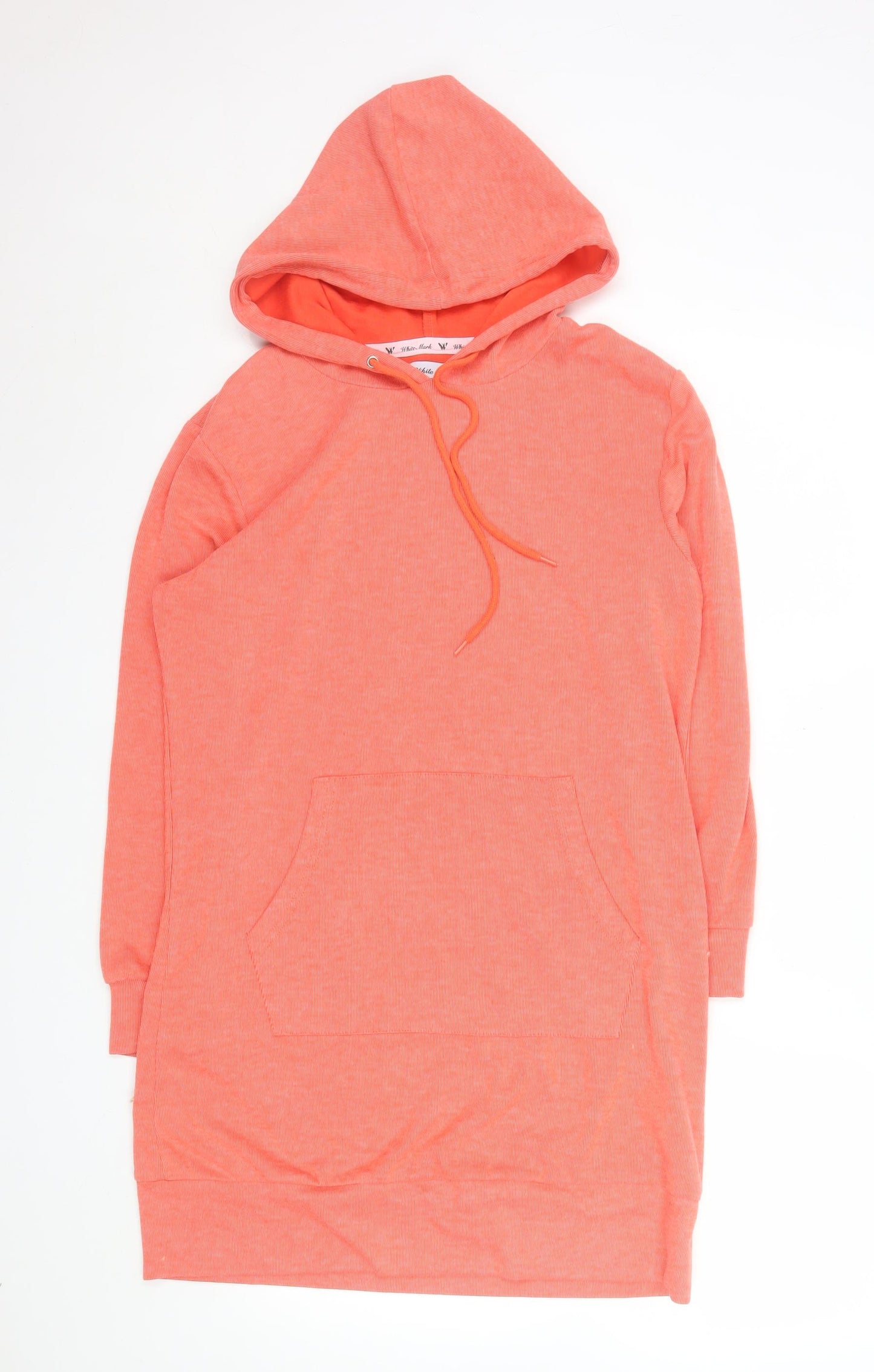 White Mark Women’s Orange Hooded T-Shirt Dress Size S Casual