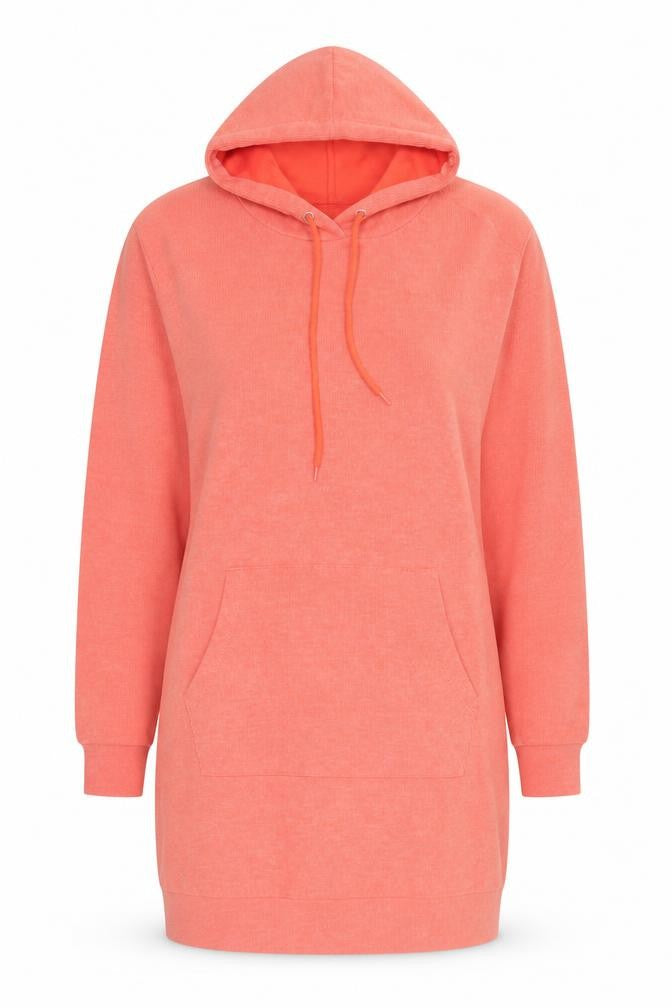 White Mark Women’s Orange Hooded T-Shirt Dress Size S Casual