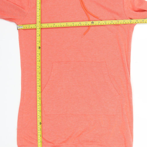 White Mark Women’s Orange Hooded T-Shirt Dress Size S Casual