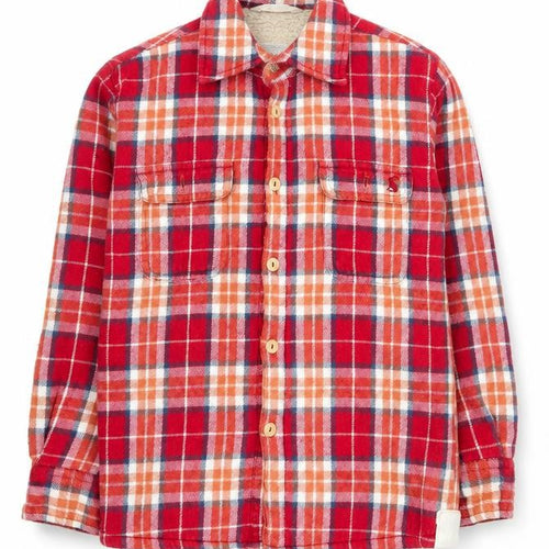 Joules Boys Red Check Flannel Sherpa Lined Shirt Jacket 6 Years