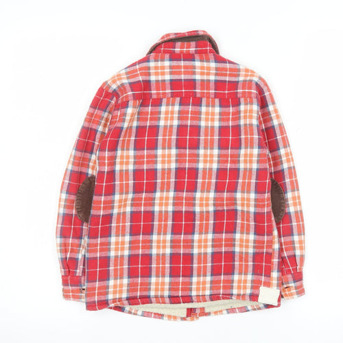 Joules Boys Red Check Flannel Sherpa Lined Shirt Jacket 6 Years