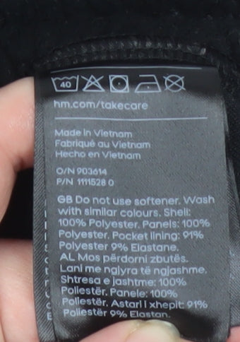 H&M Move Men's Black Fleece Full Zip Jacket Size S