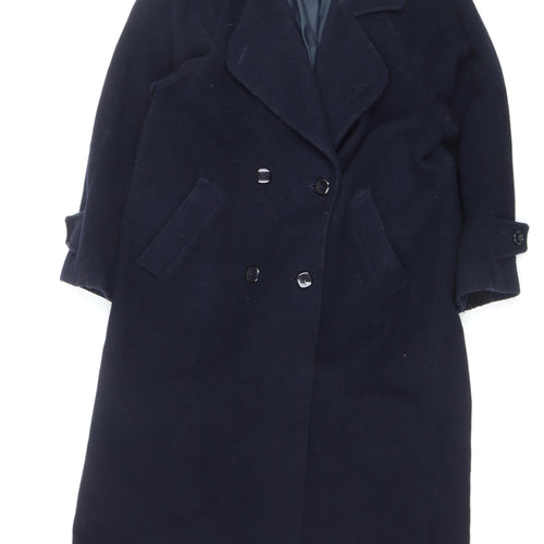 Alec Berman Women's Black Wool Blend Long Overcoat Size 14