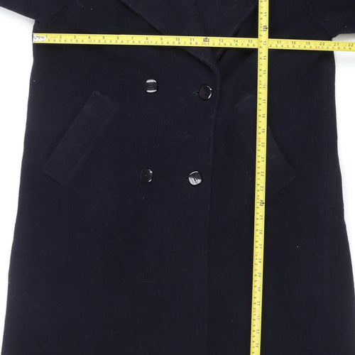 Alec Berman Women's Black Wool Blend Long Overcoat Size 14