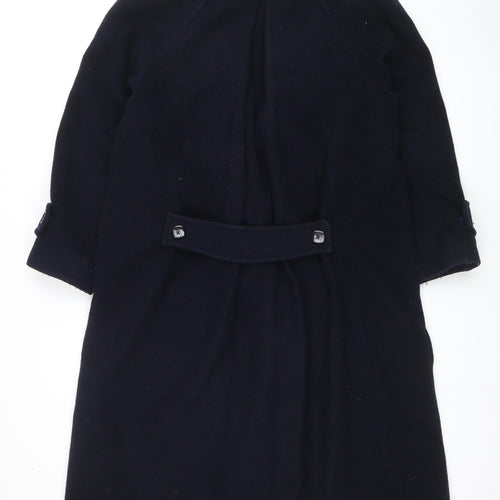 Alec Berman Women's Black Wool Blend Long Overcoat Size 14