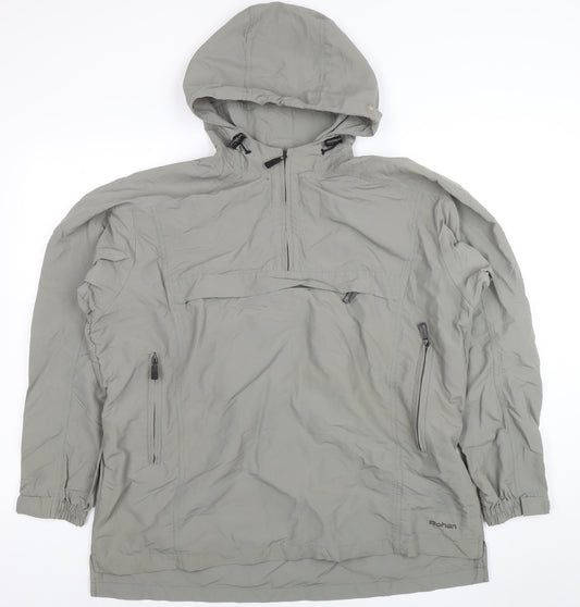 Rohan Womens Grey Hooded Anorak Jacket Size L Lightweight Outdoor