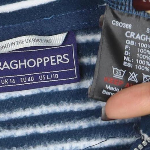 Craghoppers Women’s Blue Stripe 1/2 Zip Pullover Sweatshirt Size 14 Polyester