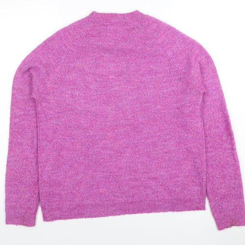 Pieces Women's Pink Wool Blend Crew Neck Jumper Size M
