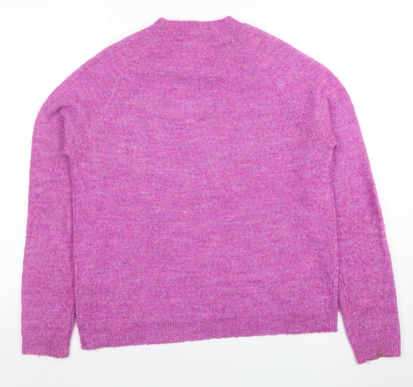Pieces Women's Pink Wool Blend Crew Neck Jumper Size M