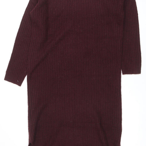 New Look Women Maternity Red Mock Neck Long Sleeve Tunic Jumper Size S