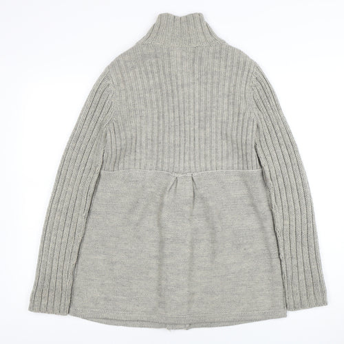 Next Women’s Grey Cable Knit Long Cardigan UK 10 Wool Blend