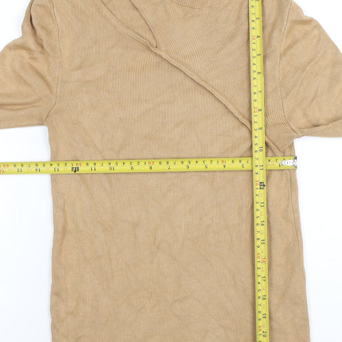Sonder Studio Women Beige High Neck Strappy Sleeve Pullover Jumper Size 8
