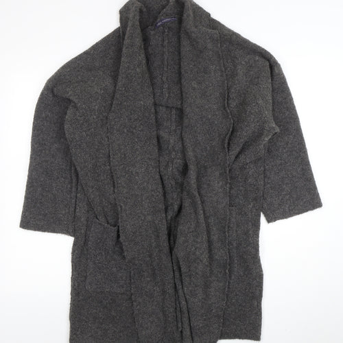 Marks and Spencer Women’s Grey Knit Open Cardigan M Relaxed Fit