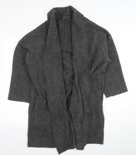 Marks and Spencer Women’s Grey Knit Open Cardigan M Relaxed Fit