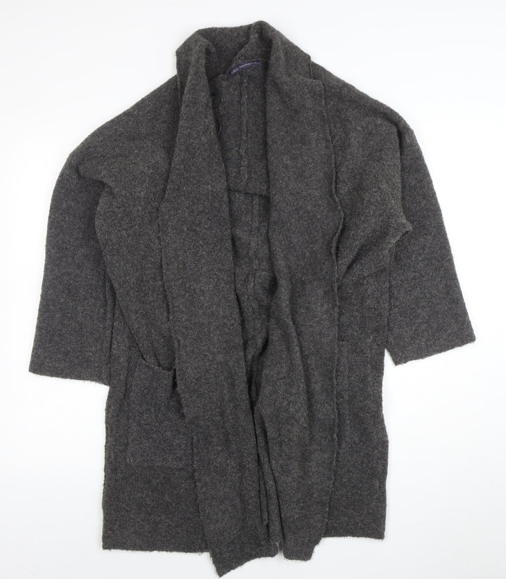 Marks and Spencer Women’s Grey Knit Open Cardigan M Relaxed Fit