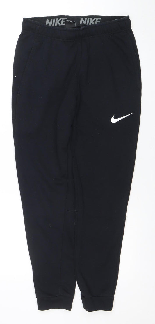 Nike Men's Black Dri-Fit Joggers Size S Regular Fit Breathable Tapered