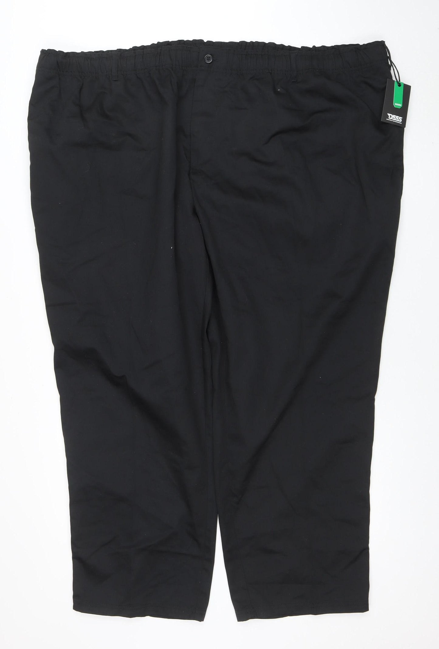 D555 Men's Black 6XL Relaxed Fit Casual Trousers