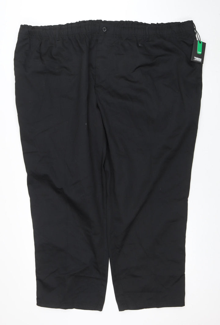 D555 Men's Black 6XL Relaxed Fit Casual Trousers