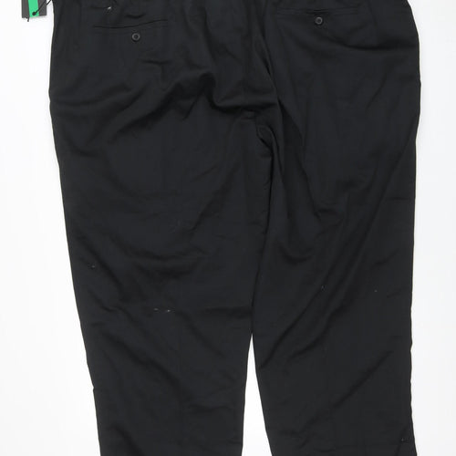 D555 Men's Black 6XL Relaxed Fit Casual Trousers