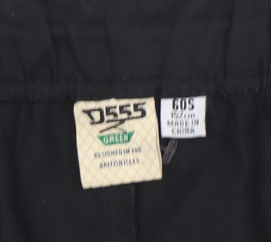 D555 Men's Black 6XL Relaxed Fit Casual Trousers