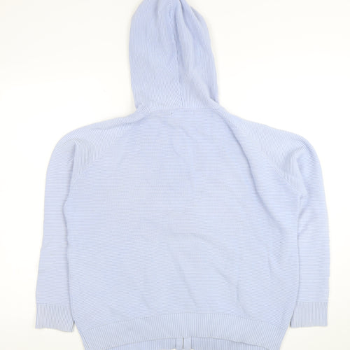 Marks and Spencer Women Blue Full Zip Hoodie Cotton Knit M