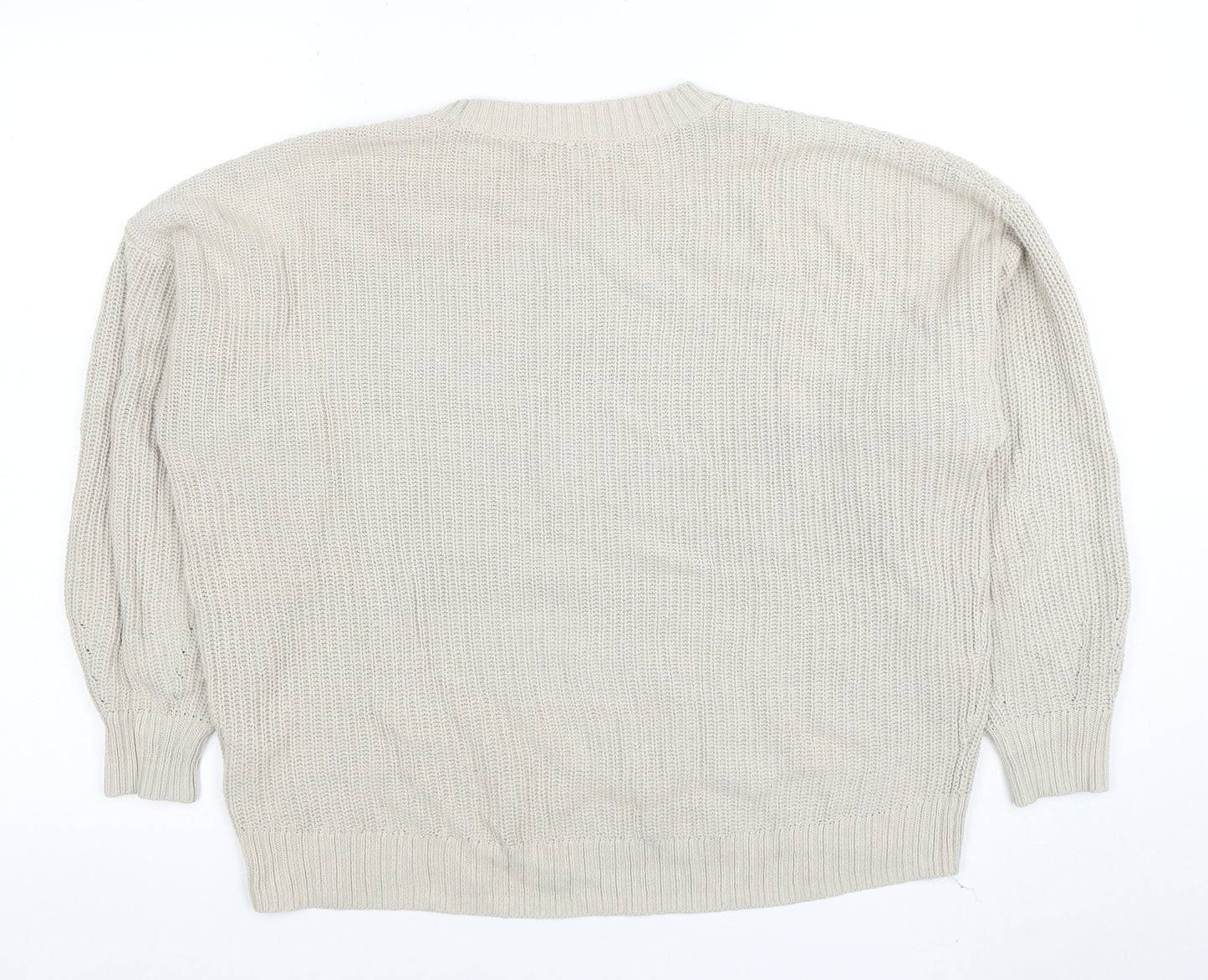 Hollister Womens Beige Knit Crew Neck Pullover Jumper XS