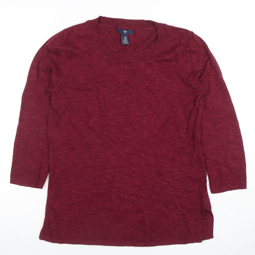 GAP Women’s Red Cotton Blend 3/4 Sleeve Knit Top XS