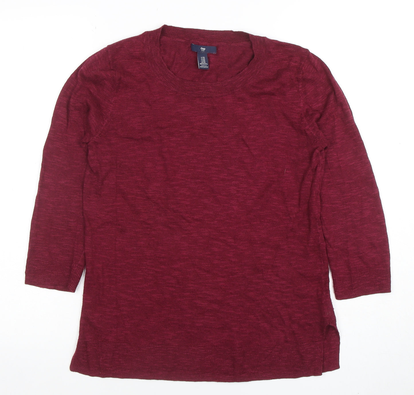GAP Women’s Red Cotton Blend 3/4 Sleeve Knit Top XS