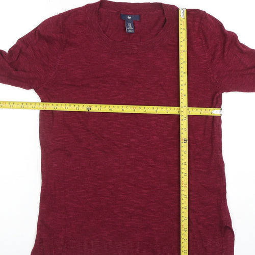 GAP Women’s Red Cotton Blend 3/4 Sleeve Knit Top XS