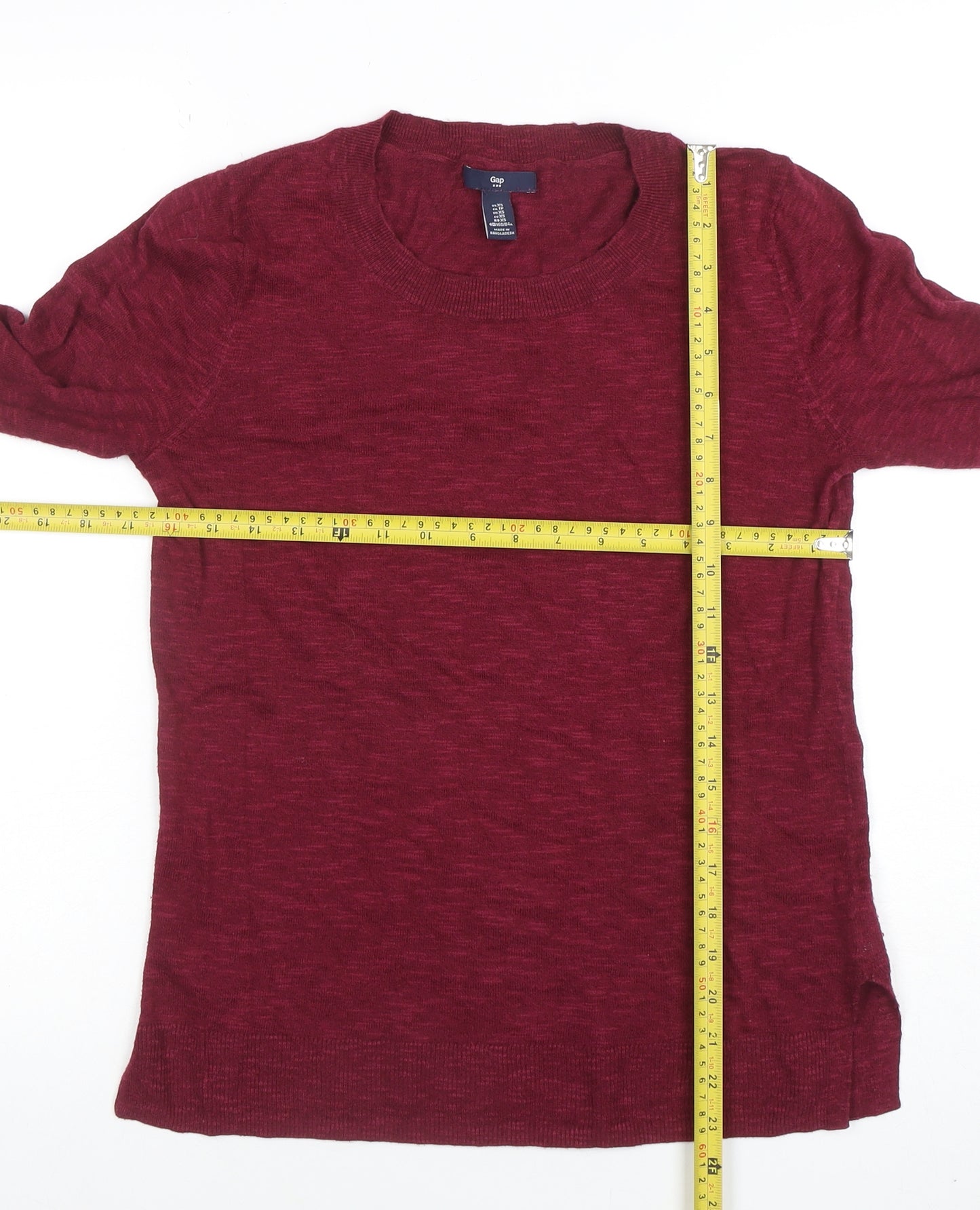 GAP Women’s Red Cotton Blend 3/4 Sleeve Knit Top XS
