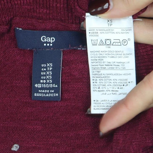 GAP Women’s Red Cotton Blend 3/4 Sleeve Knit Top XS