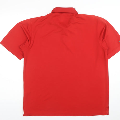 PING Men's Red Golf Polo Shirt Size L Moisture Wicking Performance