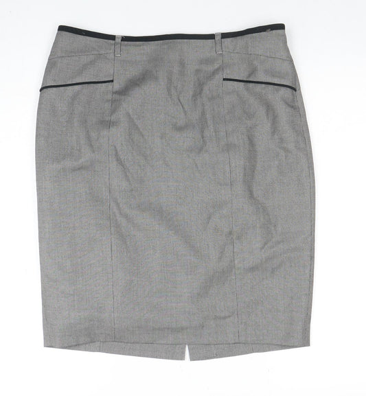 Next Women's Grey Size 14 Pencil Work Skirt
