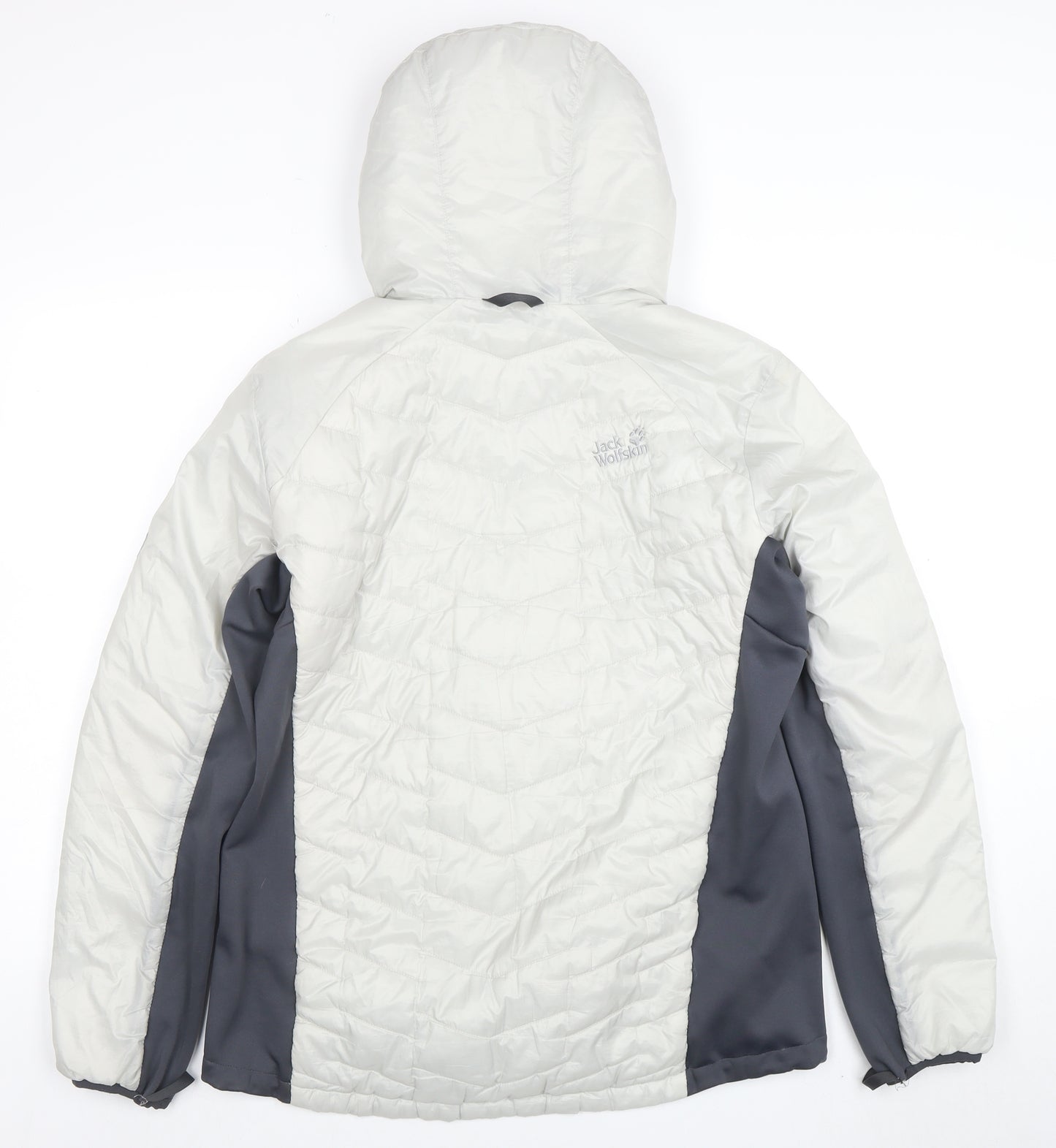 Jack Wolfskin Men's White Hooded Puffer Jacket Size M Water Resistant