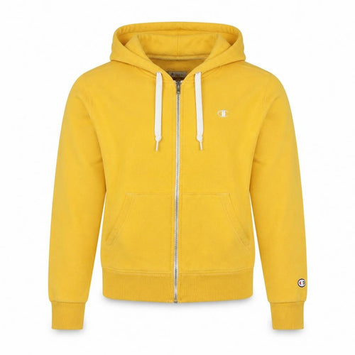 Champion Womens Yellow Full Zip Hoodie Cotton Blend M
