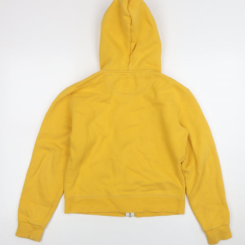 Champion Womens Yellow Full Zip Hoodie Cotton Blend M